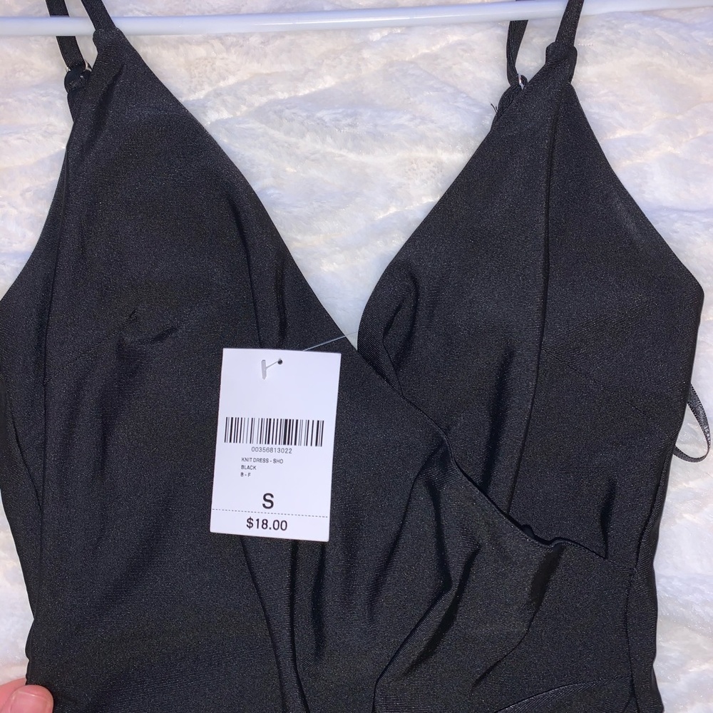 NWT Forever 21 Surplice Dress Black